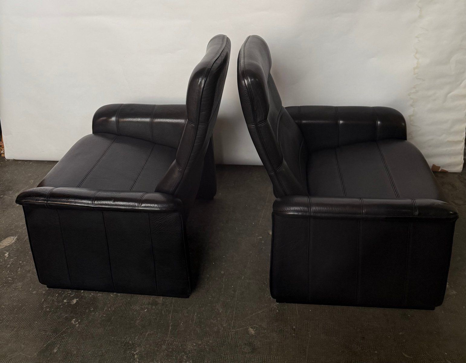Black Leather Ds 50 Lounge Chairs From De Sede, 1970s, Set Of 2 photo furniture