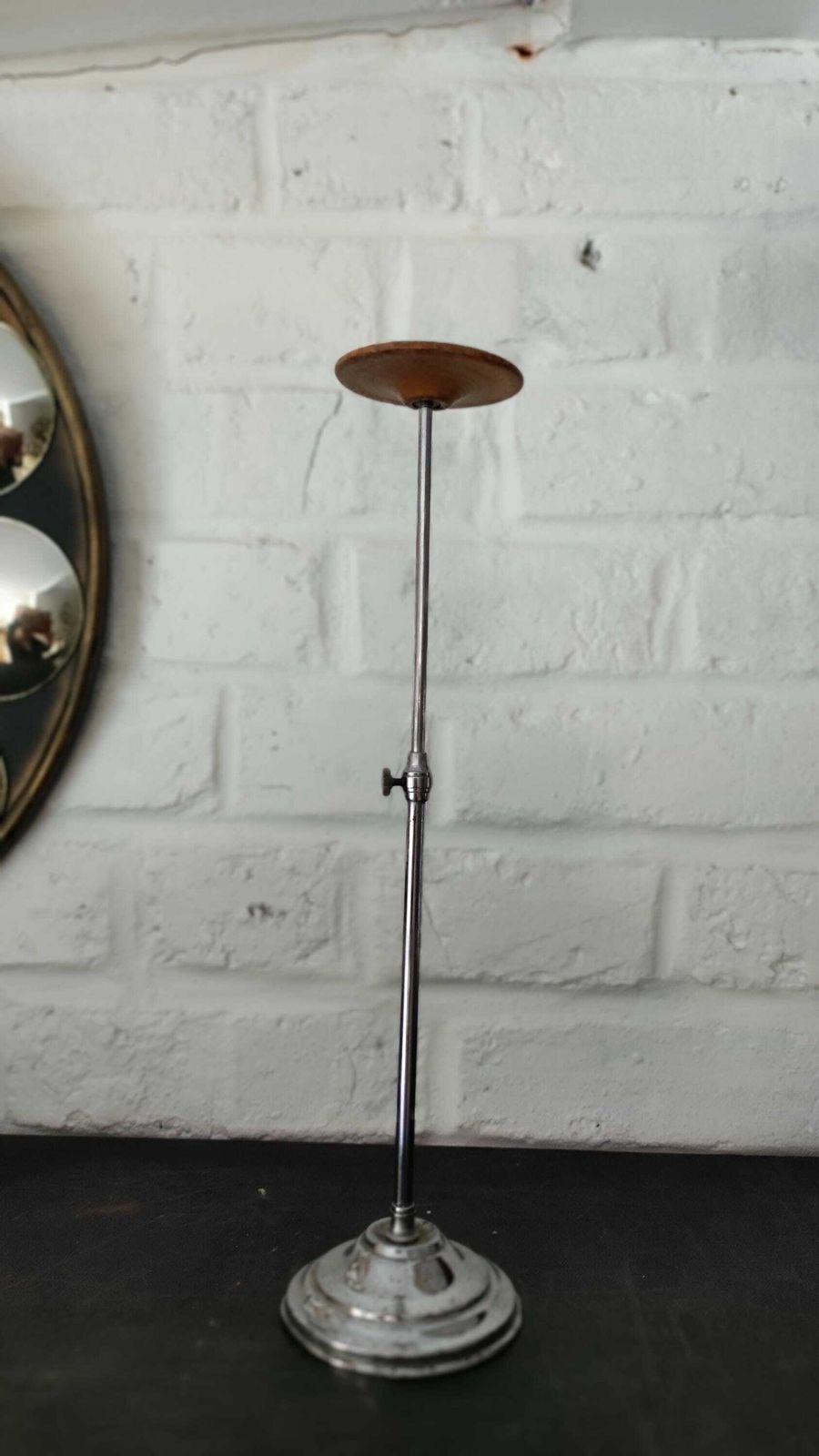 Antique French Adjustable Chrome Hat Display Stand, Vn Siegel Paris photo 154.0