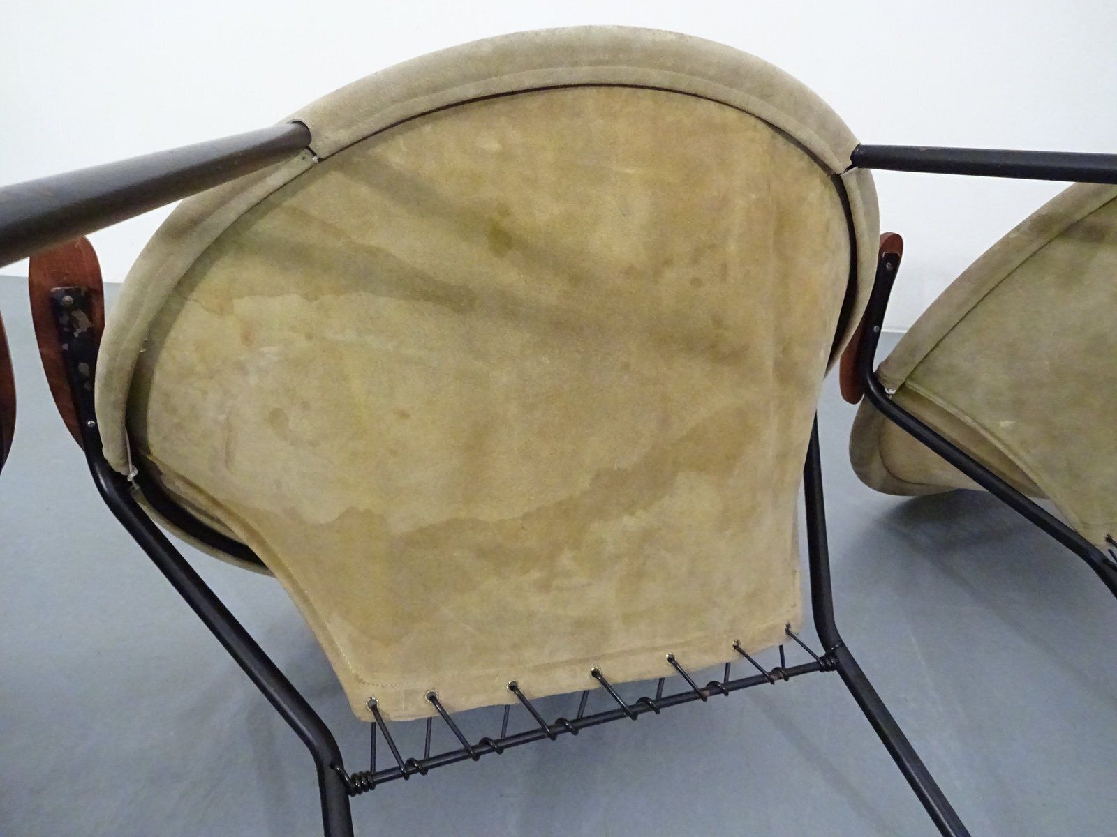 3035.0 Danish Sueded Balloon Chairs By Hans Olsen For Lea Furniture, 1950s, Set Of 4 photo