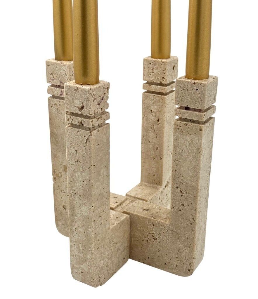 photo vinterior An Italian 1970s Travertine Candle Holder By Fratelli Mannelli