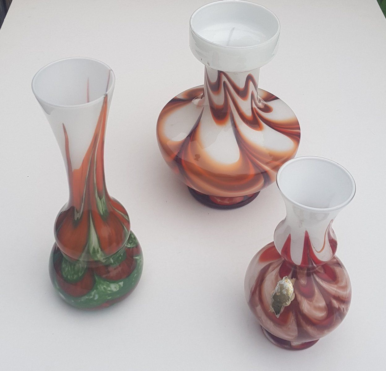 Italian Glass Vases By Palina Fiorentina, 1960s, Set Of 3