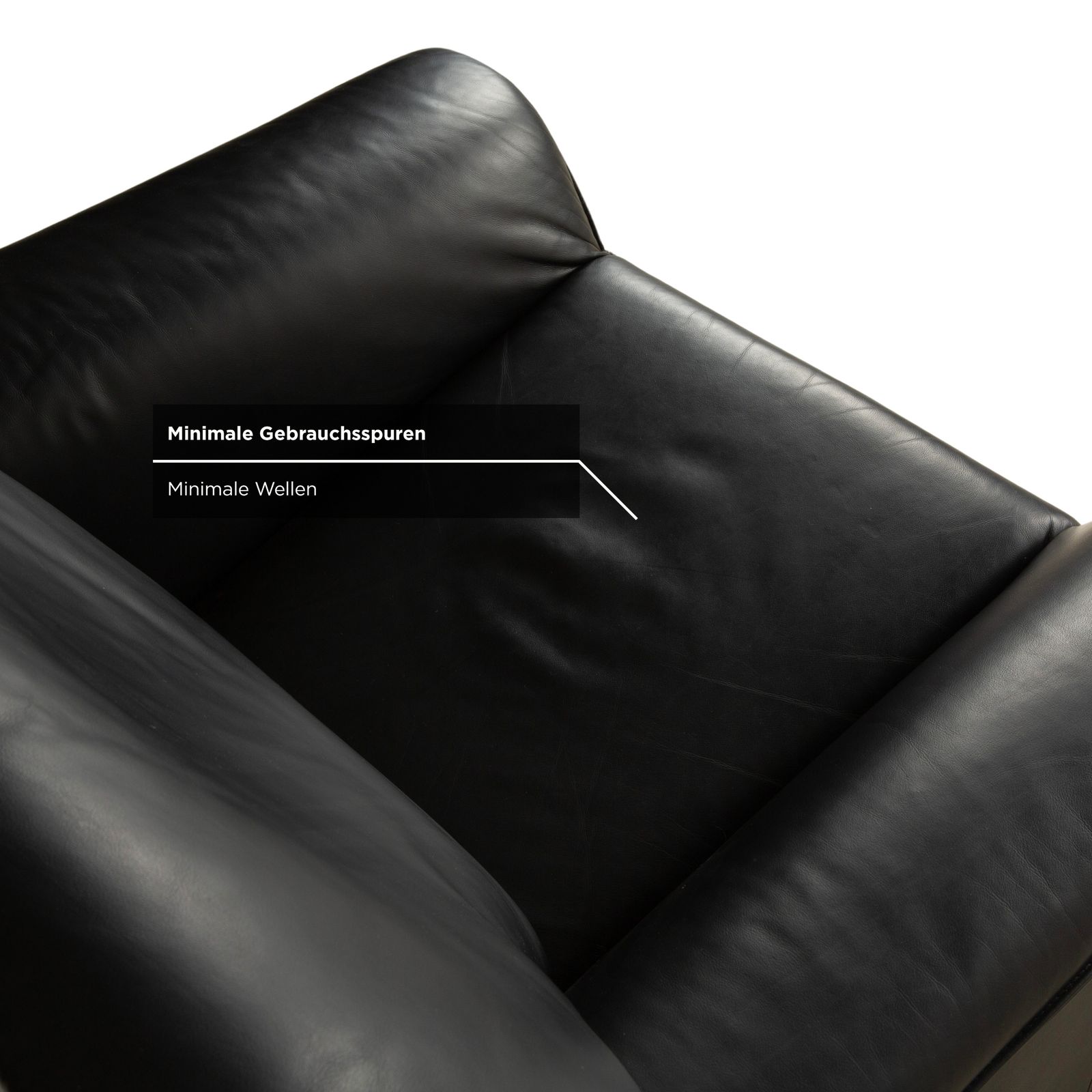 Fauteuil Lauuser en cuir noir photo vintage