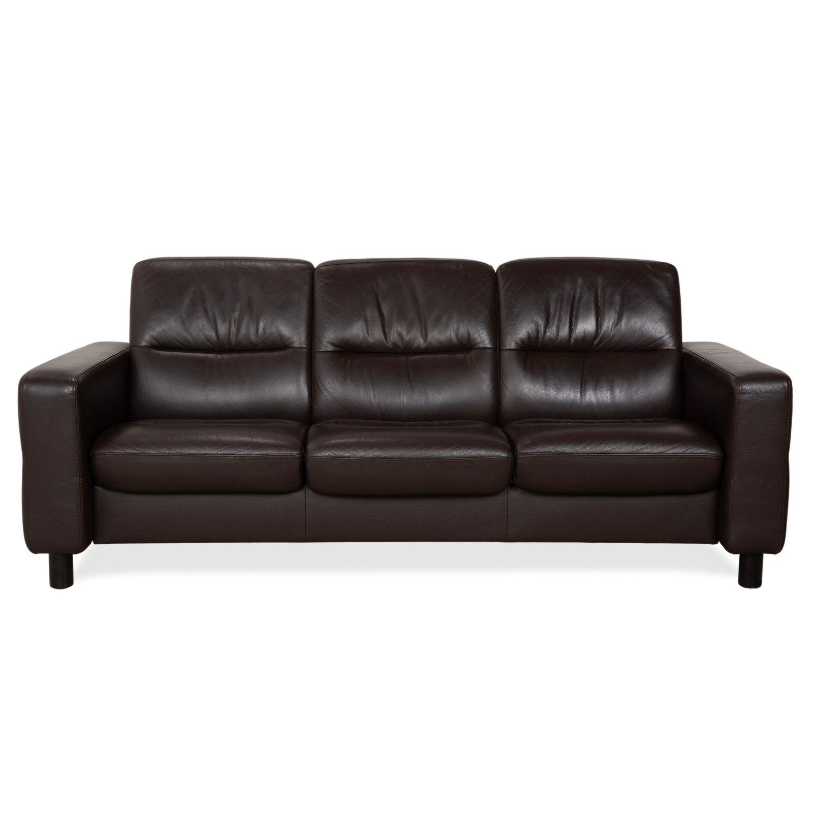 Canapé 3 places Stressless Wave en cuir brun espresso, fonction manuelle