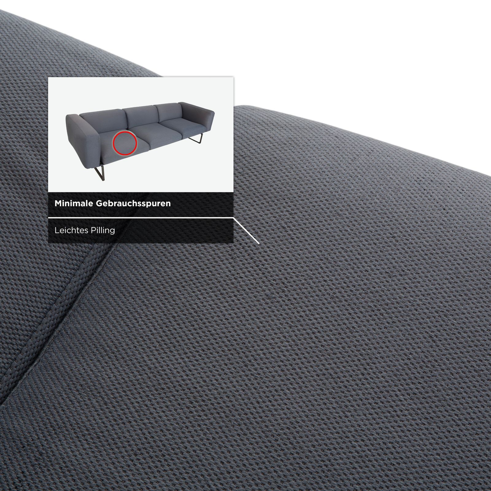 Canapé Cassina 8 en tissu bleu-gris 4 places photo buy