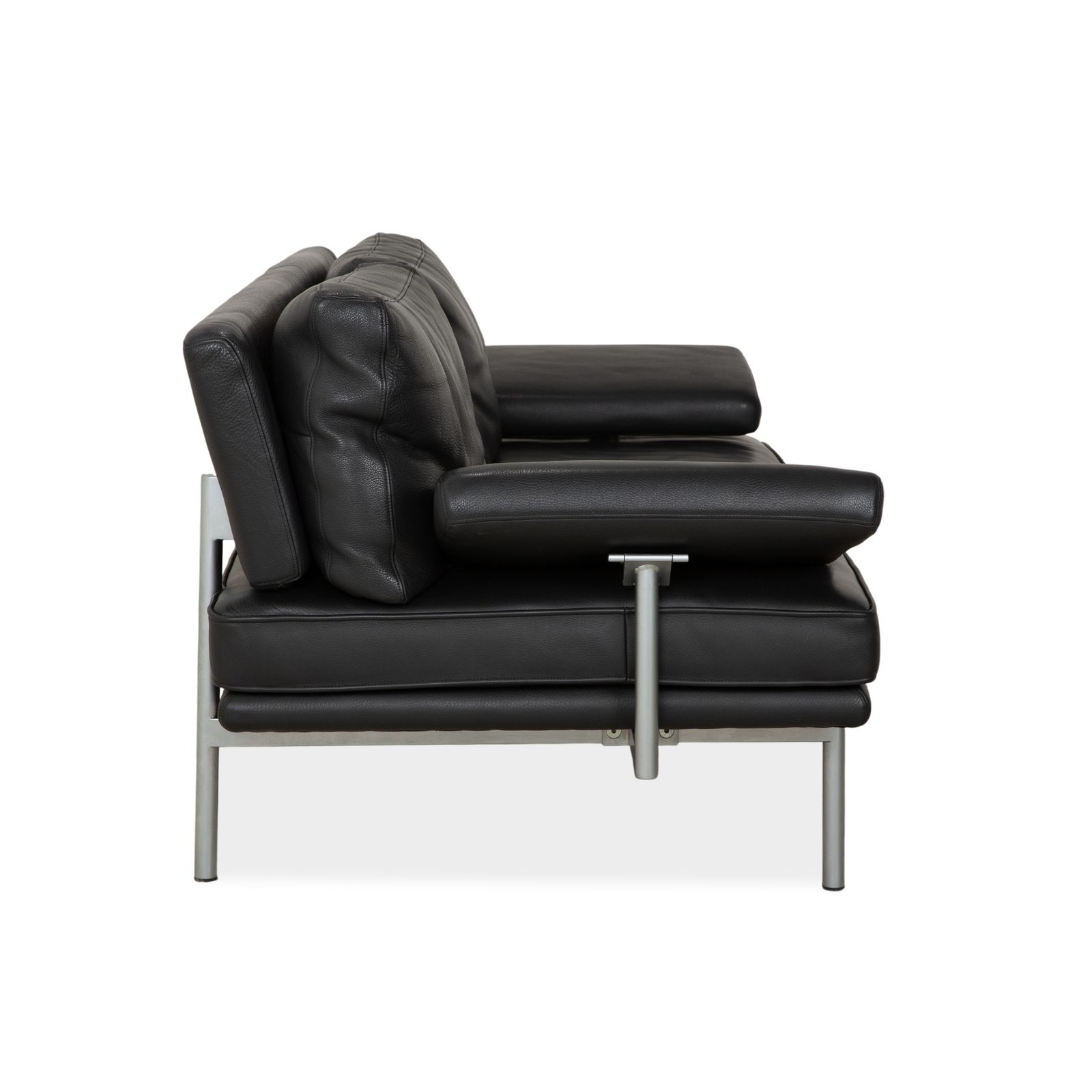 Furniture Walter Knoll Living Platform Leather Two Seater Black Sofa Manual Function photo