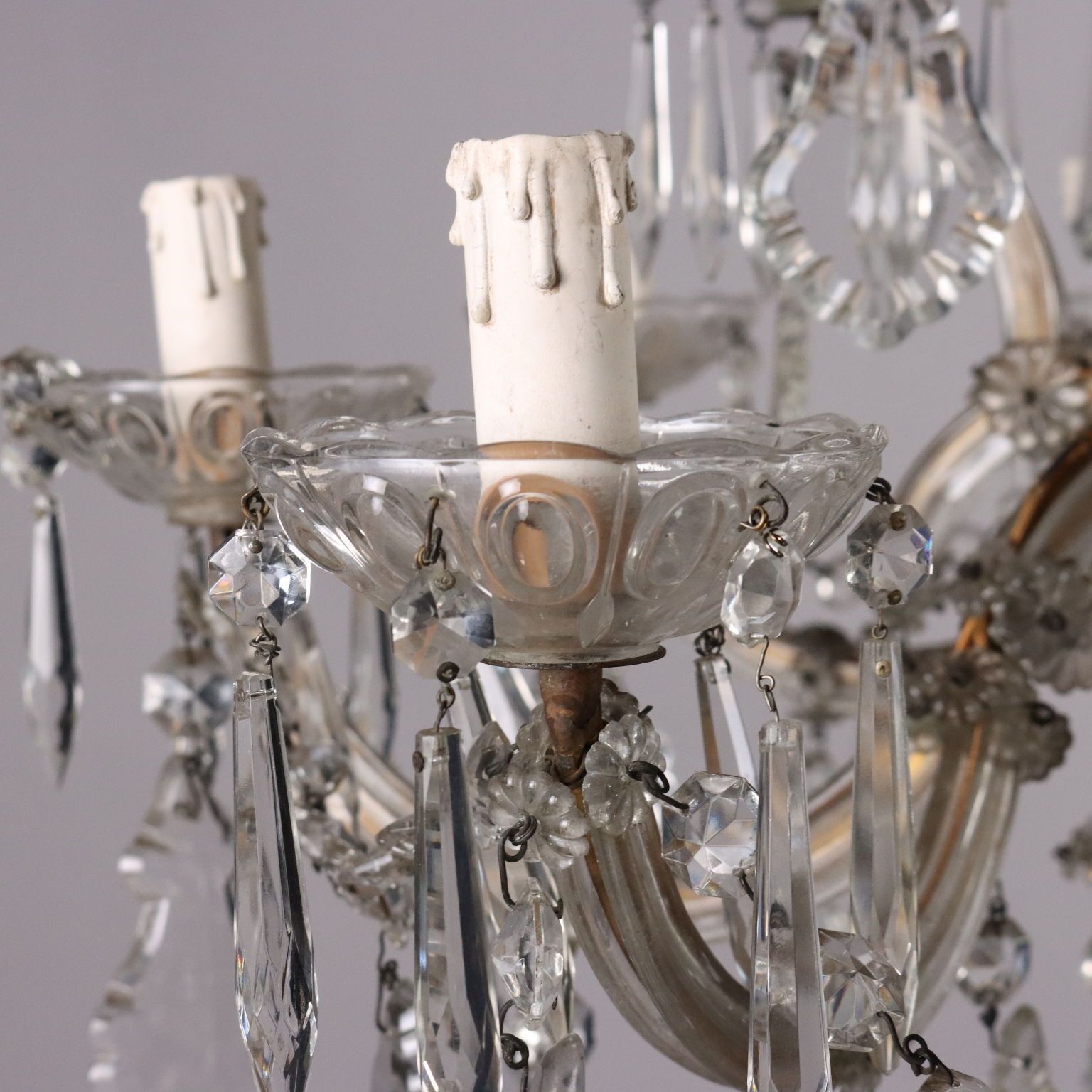 Antique 12 Light Chandelier Maria Theresa Style Glass XX Century photo buy