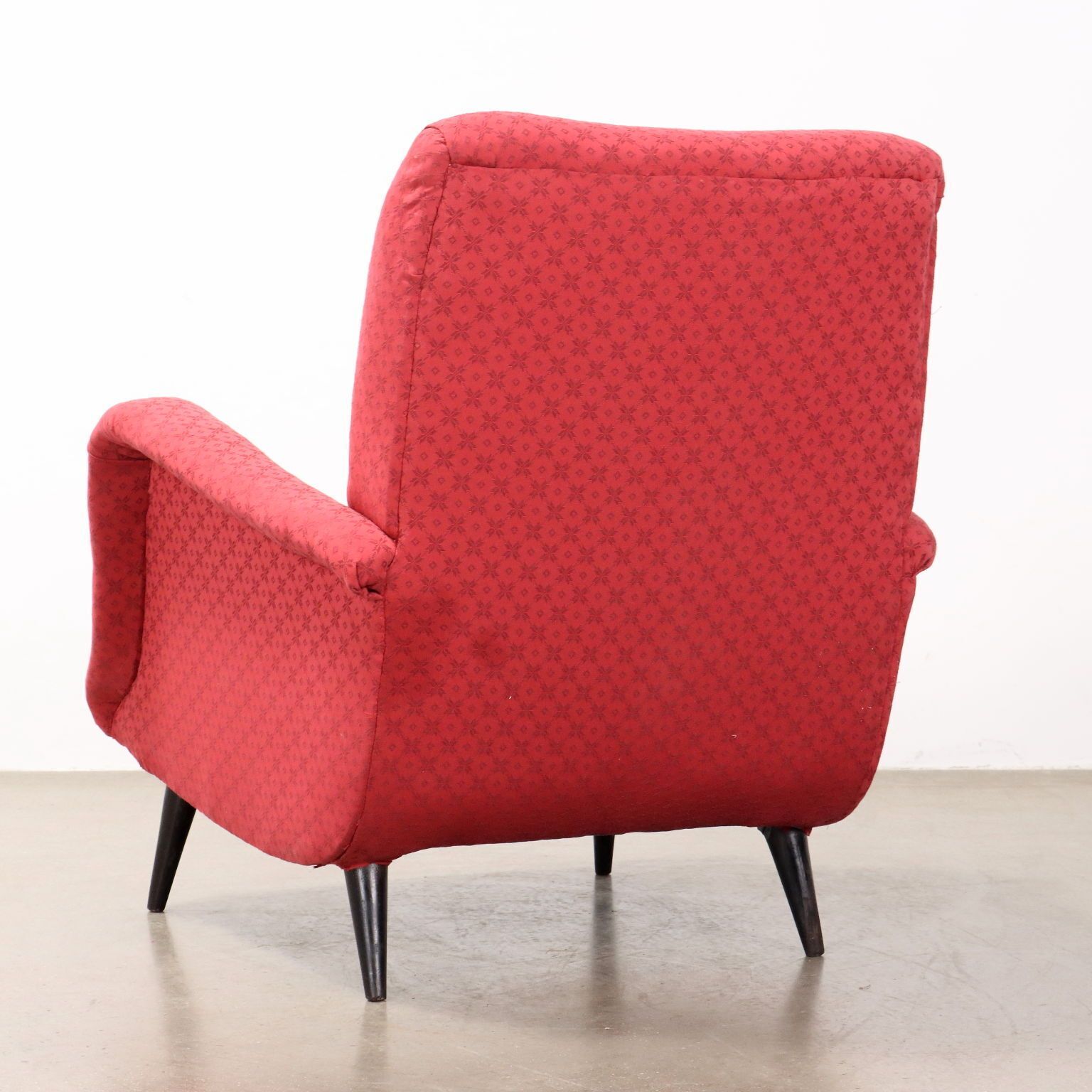 Vintage Armchair Fabric Wood Italy 1950s photo buy