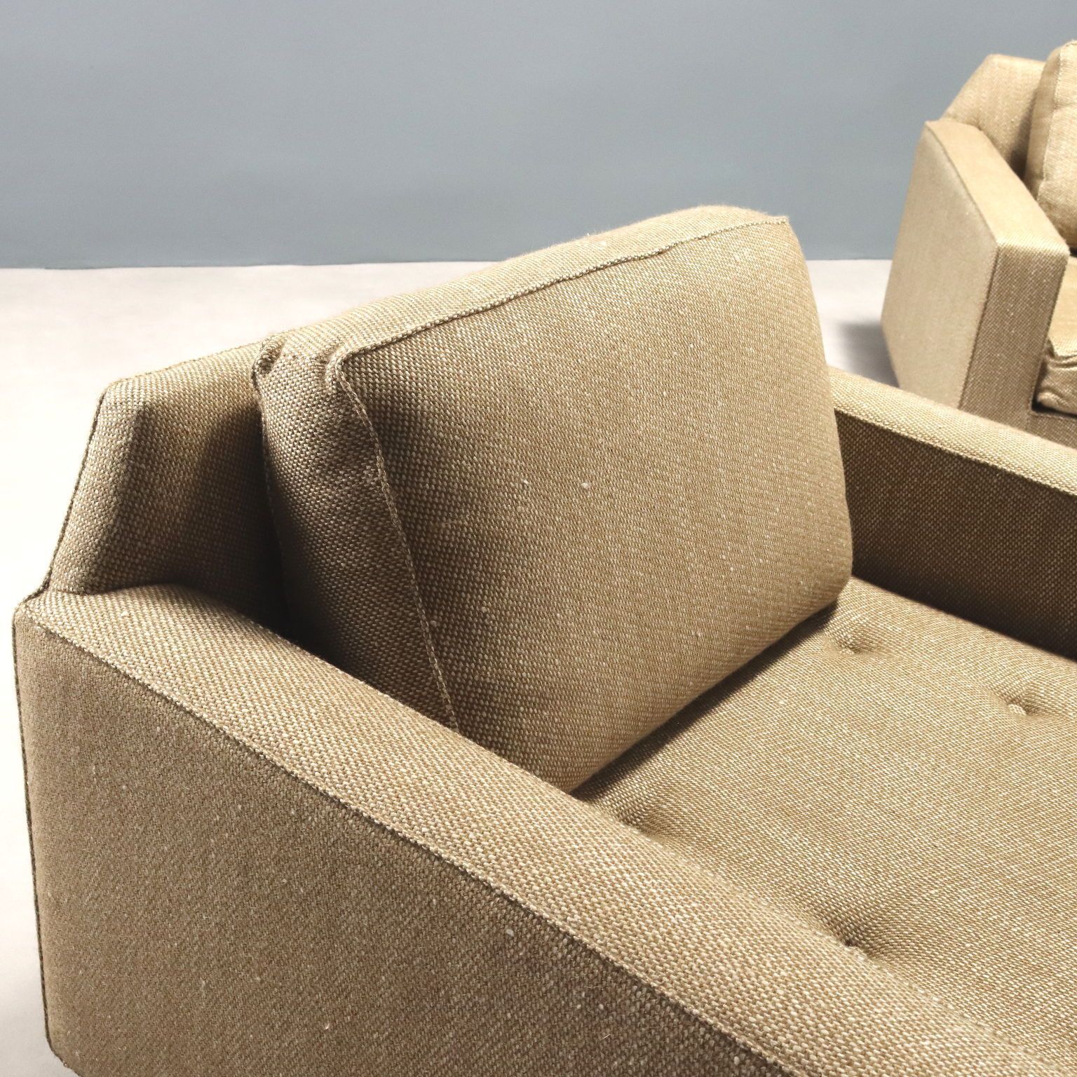 Vintage Armchairs Wood Fabric Design Italy 1960s photo Furniture