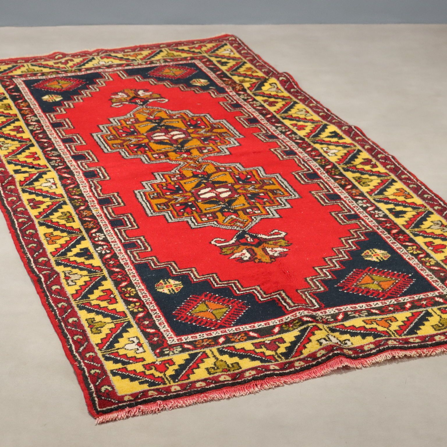 Antique Jorun Carpet Wool Heavy Knot Turkey 83 X 44 In