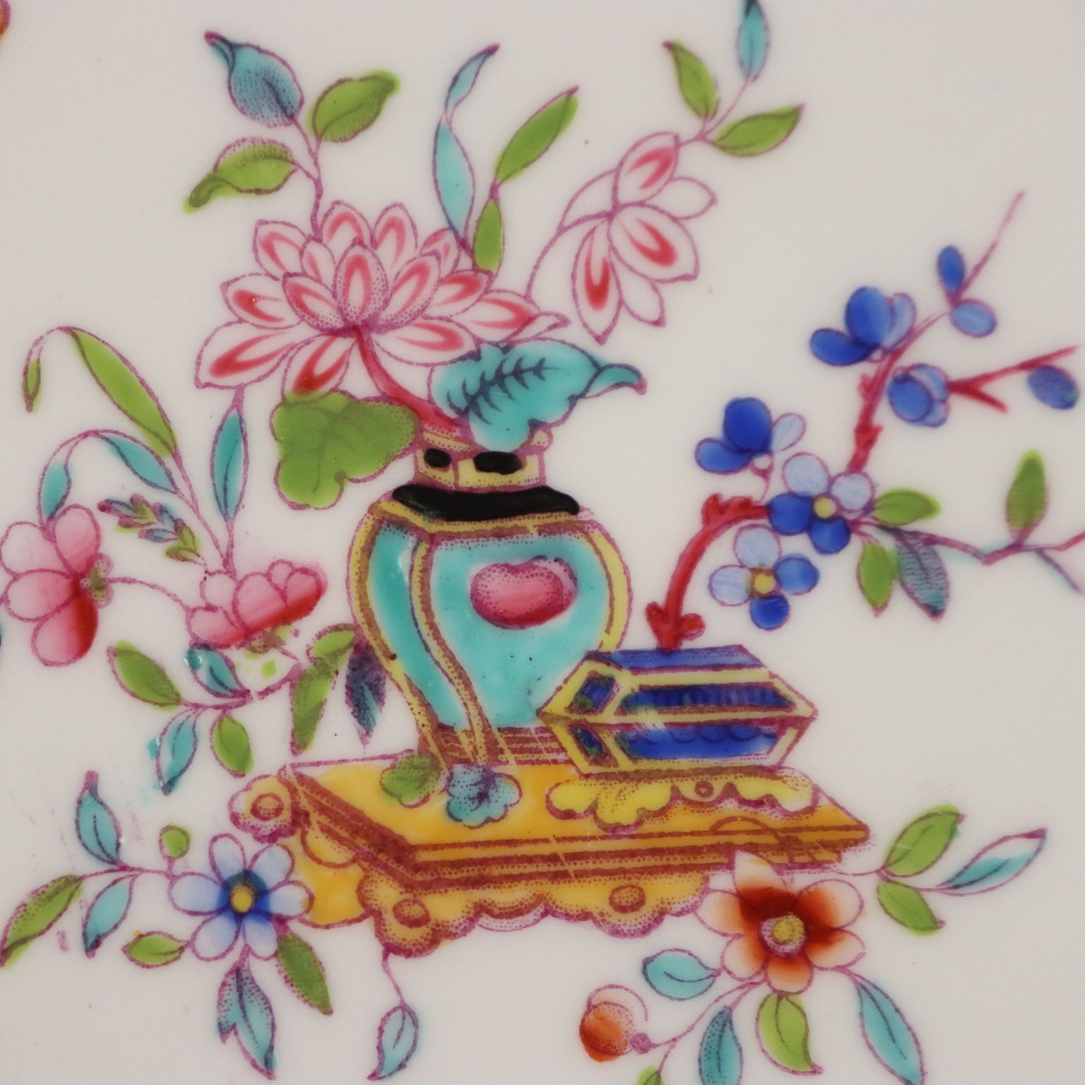 photo for sale Antique Minton Porcelain Saucer Set England XIX Century