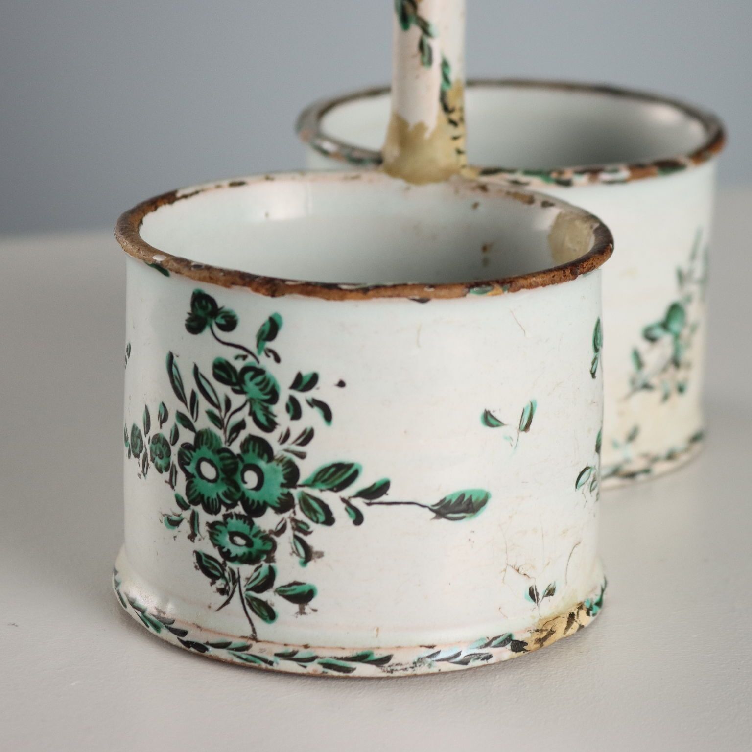 Antique Majolica Oil And Vinegar Holder Decorations XVIII Century photo Home Decor