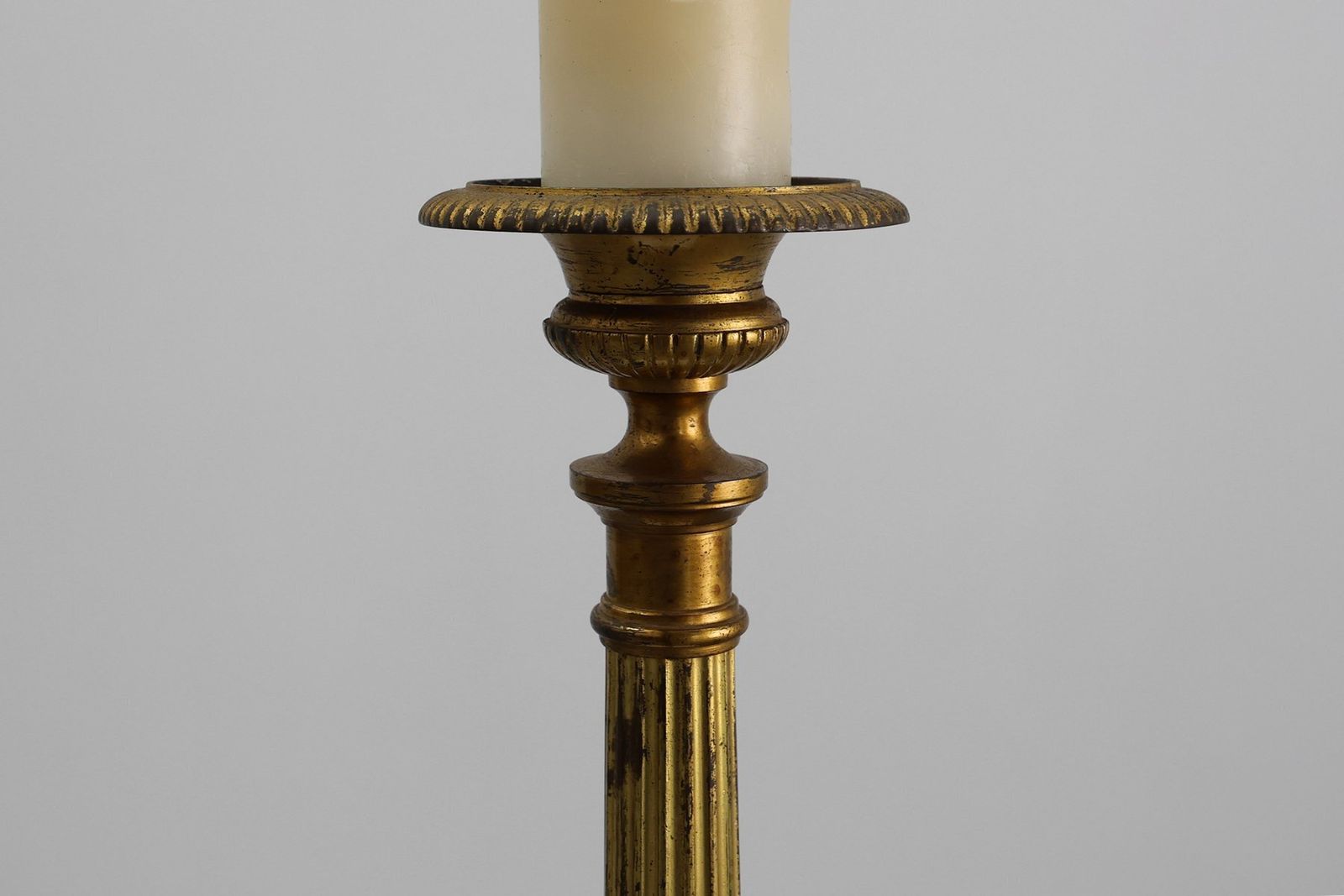 Large Provincial Copper Church Candlestick, France, 1900s photo for sale