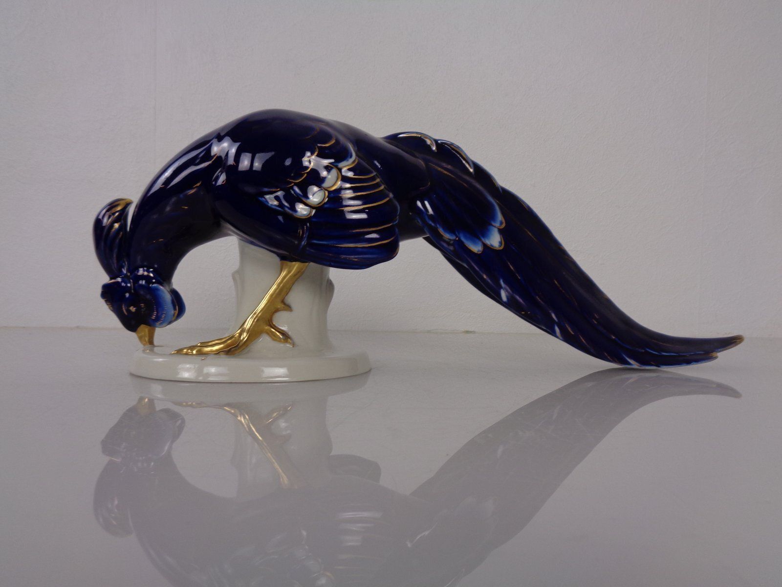 Large Porcelain Pheasant Figurine By Arthur Storch For Volkstedt Porcelain Factory, Germany, 1920s photo for sale