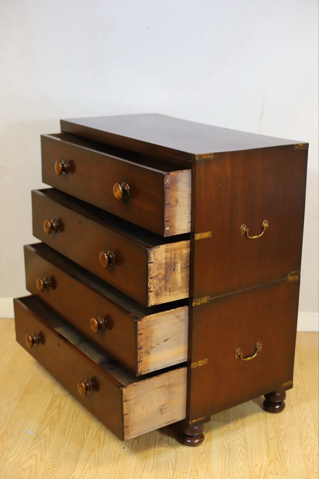 Antique Mahogany Military Campaign Chest Of Drawers photo buy