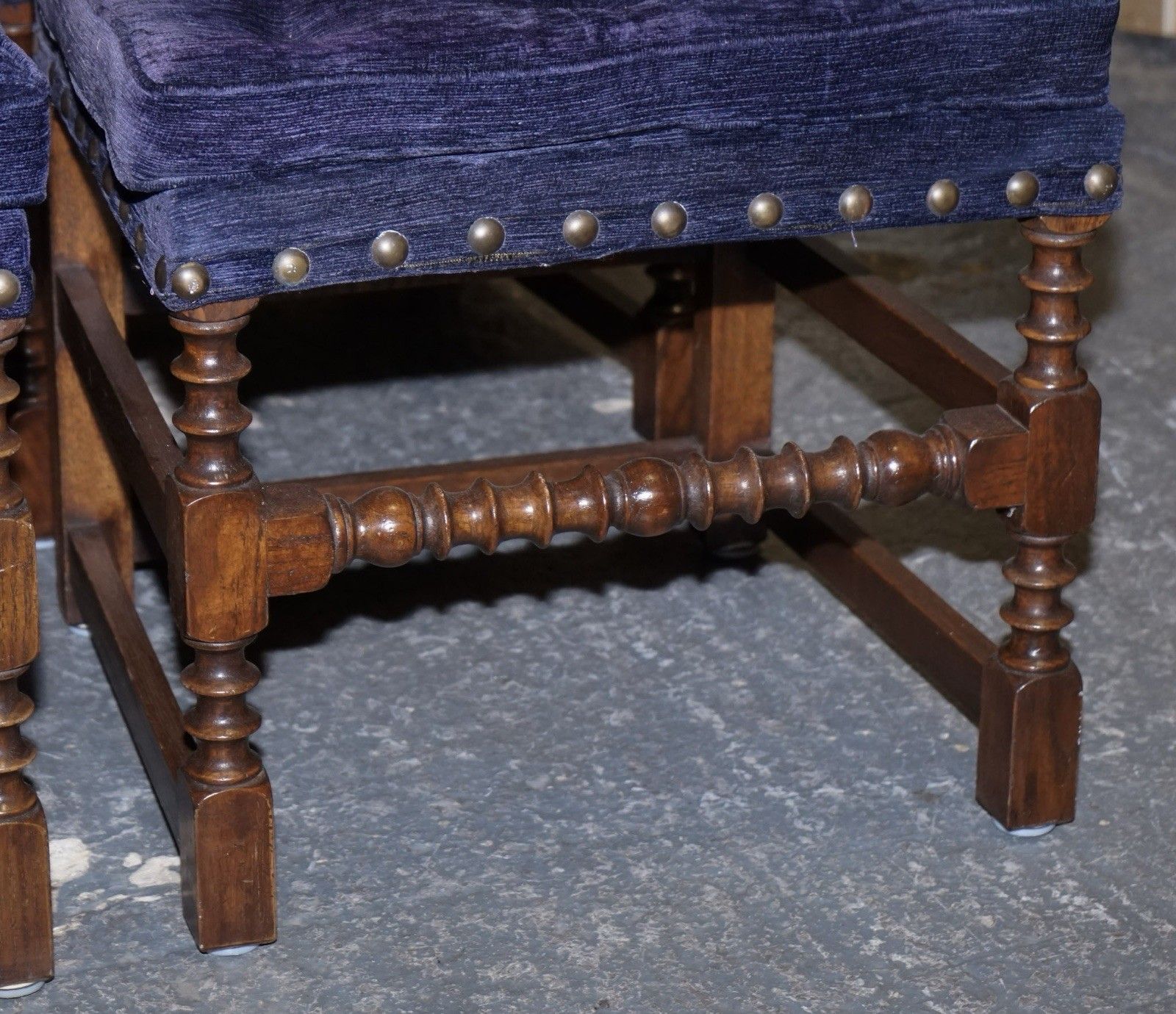 Stunning Set Of Fourteen Oak And Upholstered Dining Chairs photo Furniture