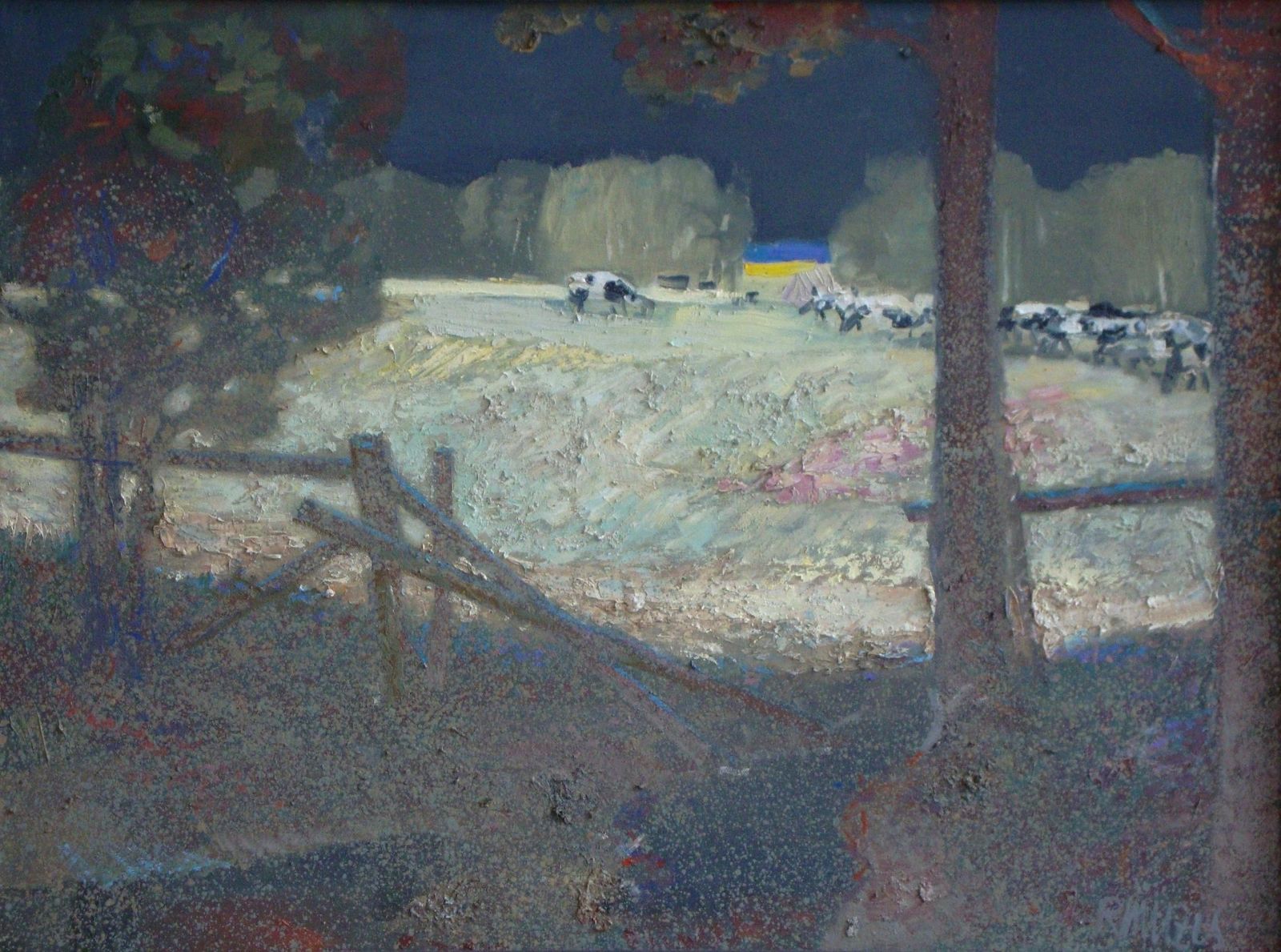 Roberts Muzislandscape With Herd Oil On Canvas. 60x80 Cm