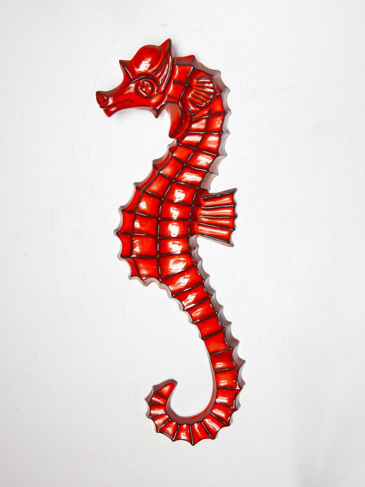Large Ceramic Seahorse Wall Mounted Sculpture, André Bayer, 1960s, Belgium photo Art