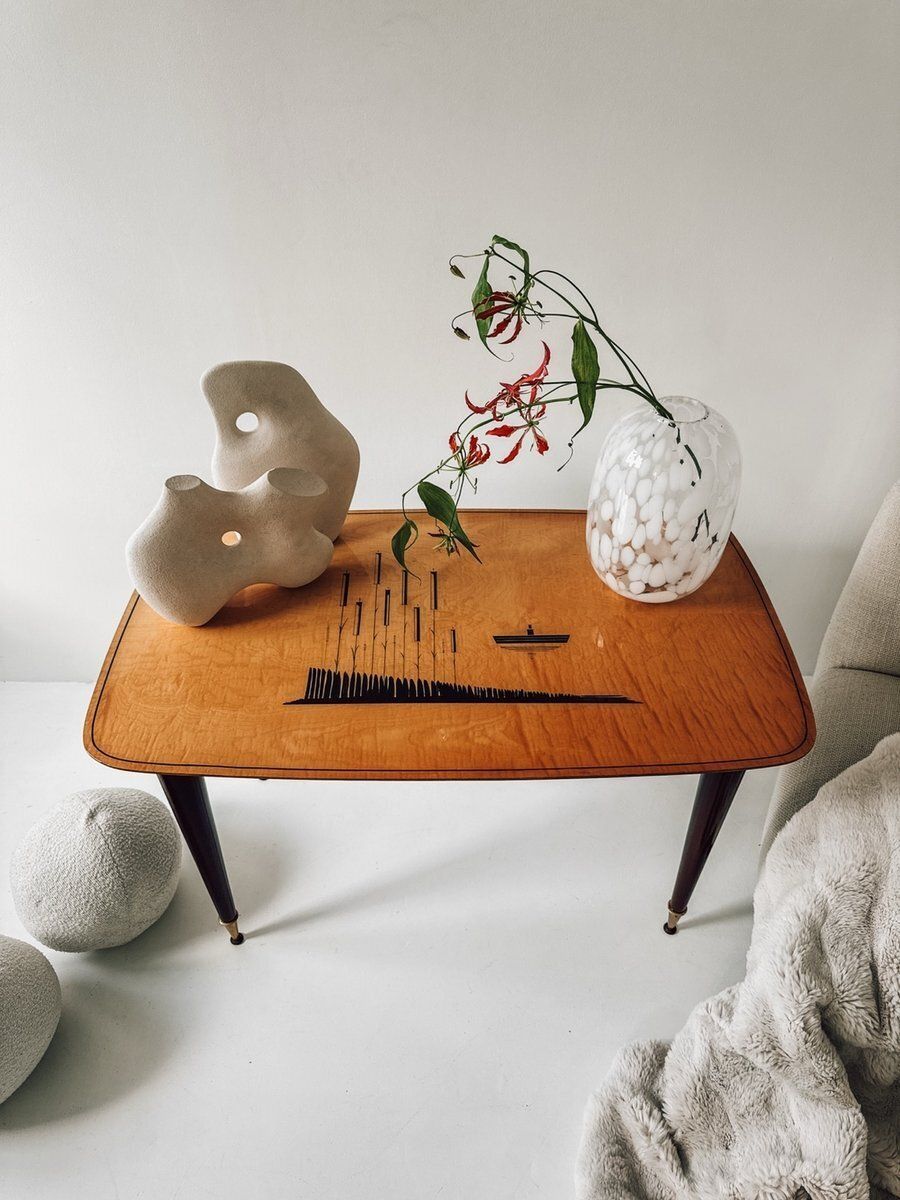 Mid Century Coffee Table With Wooden Top, 1960s photo Furniture
