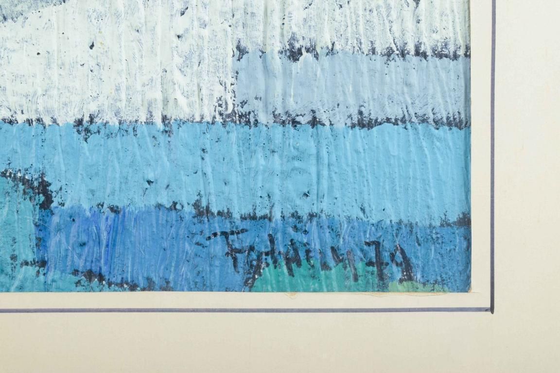 Gunnar Fohlin, Sweden. Oil On Cardboard. Abstract Landscape, 1979 photo Art