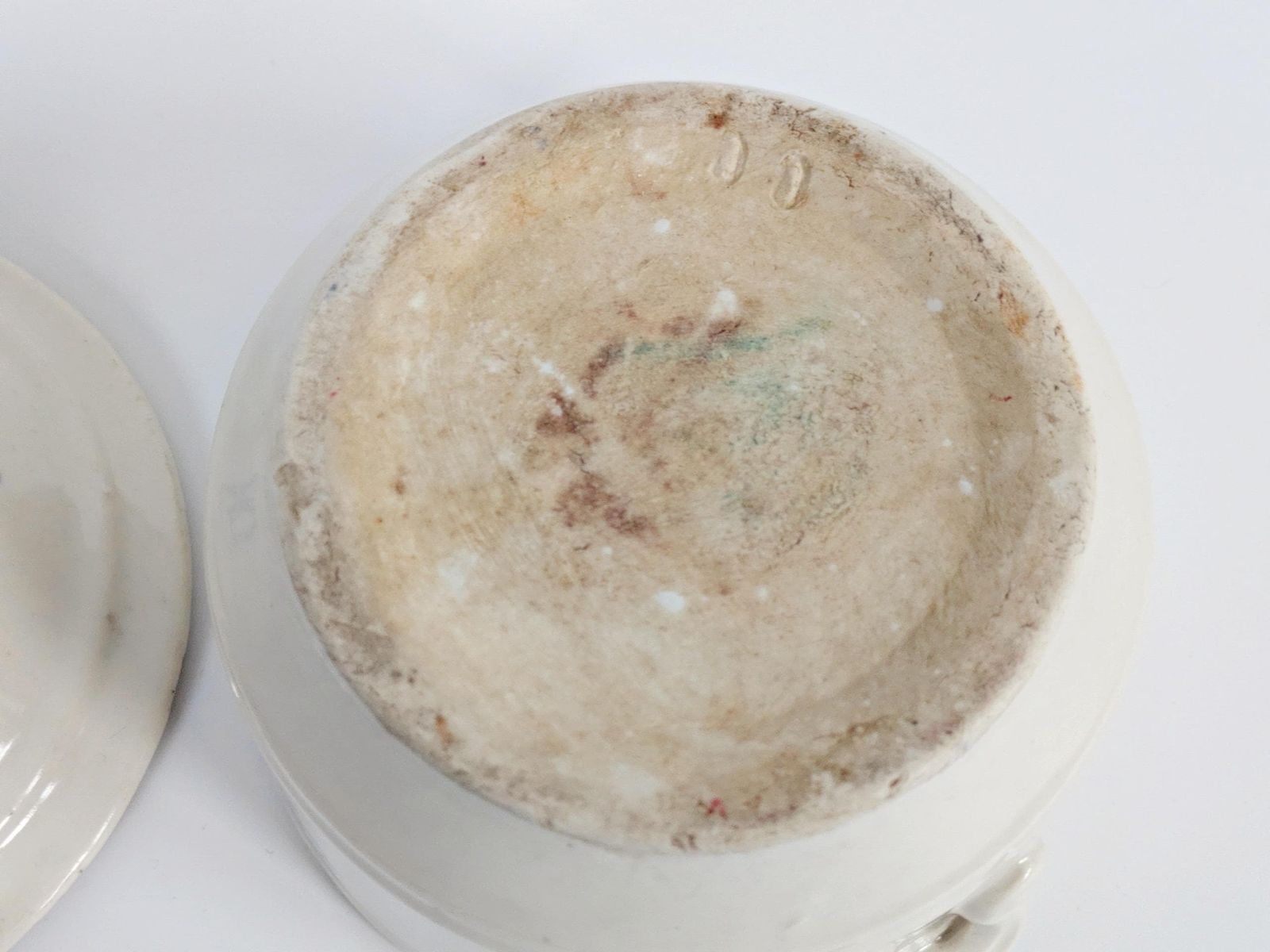 photo vintage Set Of 2 Antique Art Deco Saint Uze Lidded Ceramic Pots, French Blue
