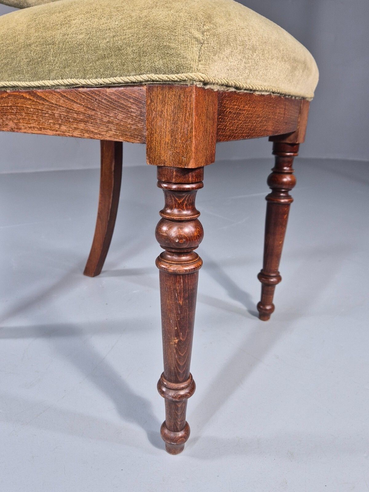 Antique Danish Dining Chair Mahogany Frame 1850s Green Velour Eb11321 Vdin photo vinterior