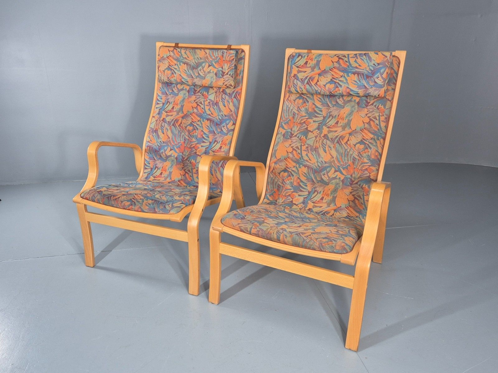 2 Vintage Bentwood Lounge Chairs Finn Ostergaard 1980s Retro Mcm Eb11337 Mben photo buy