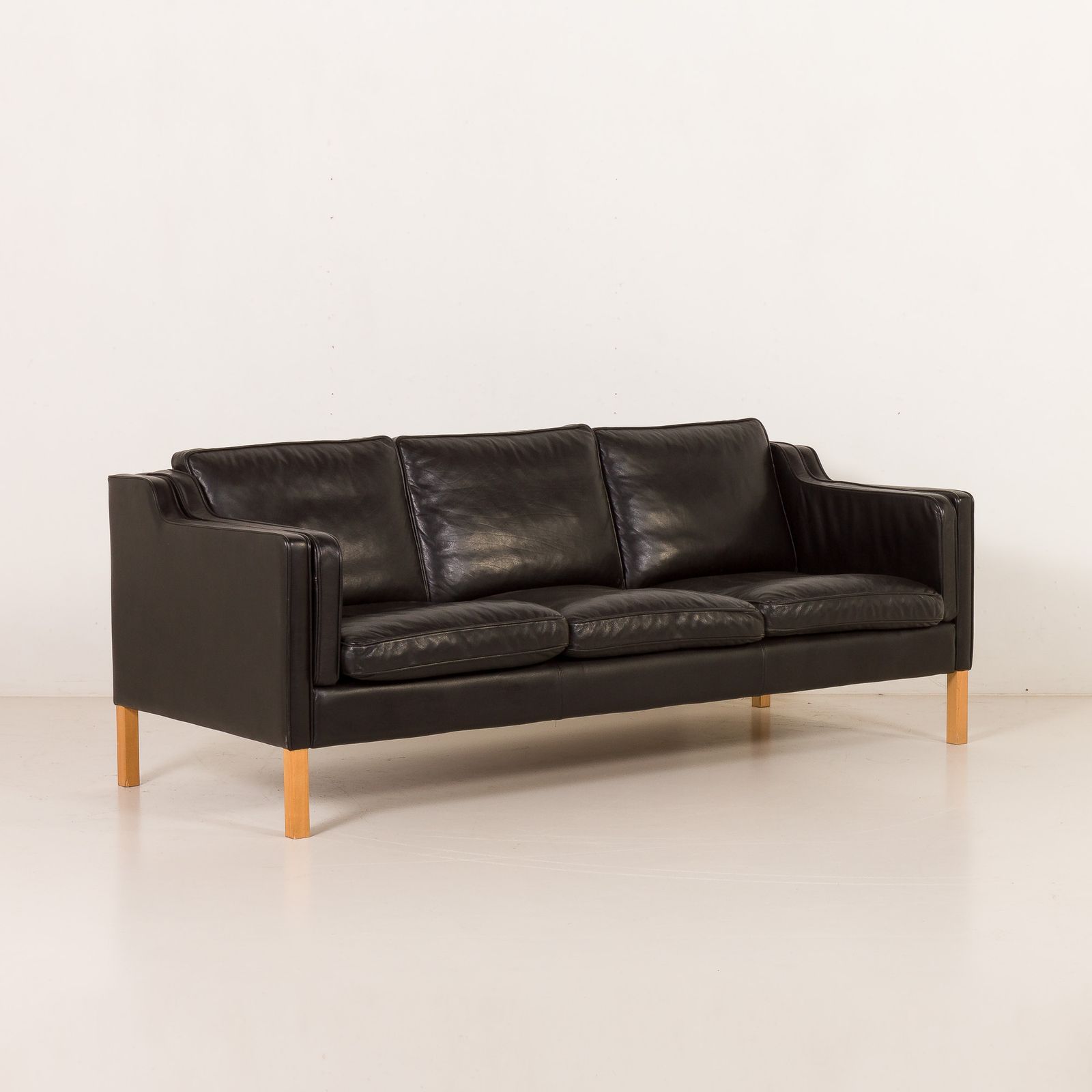 Stouby Black Leather Sofa, Denmark 1970s photo furniture