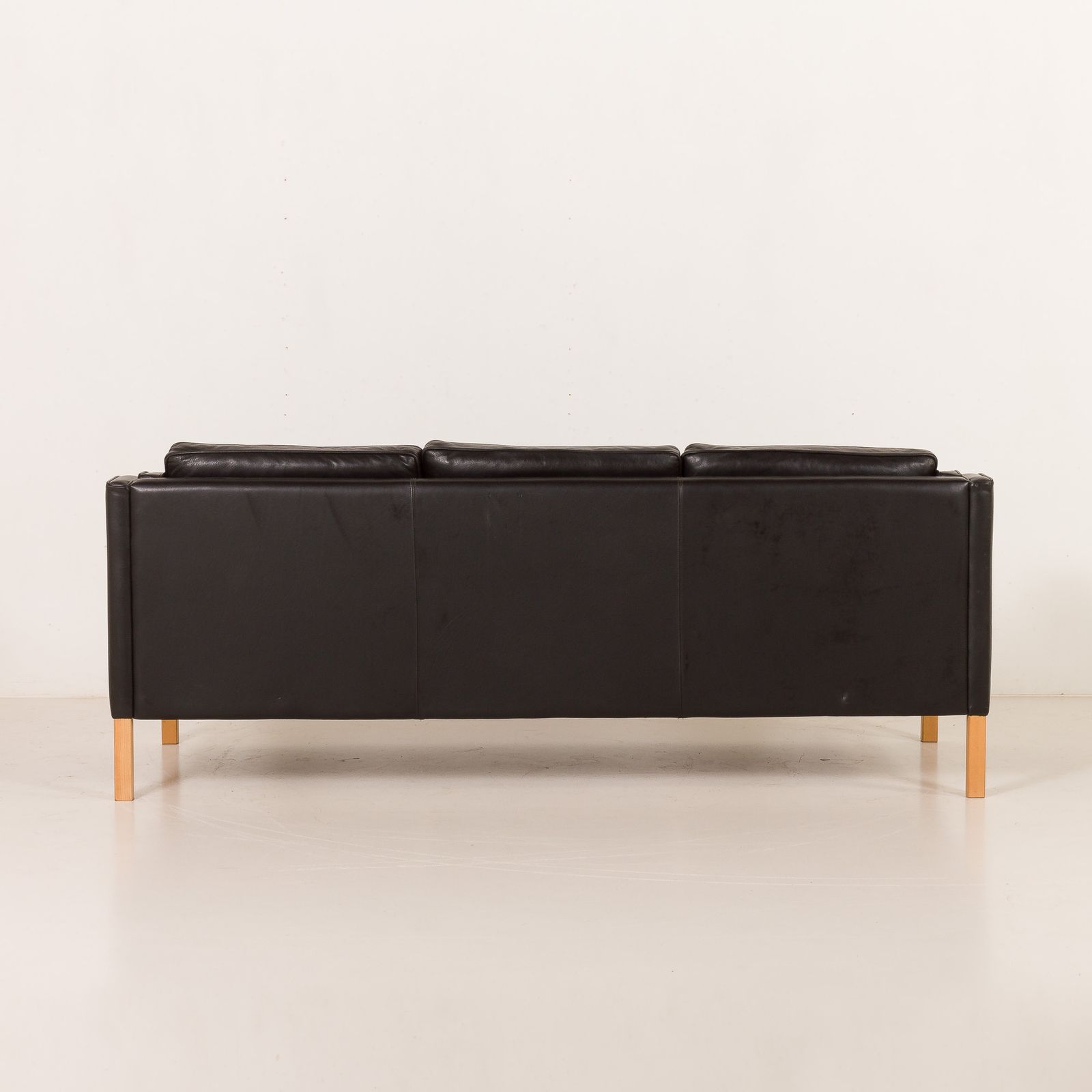 Stouby Black Leather Sofa, Denmark 1970s photo vinterior