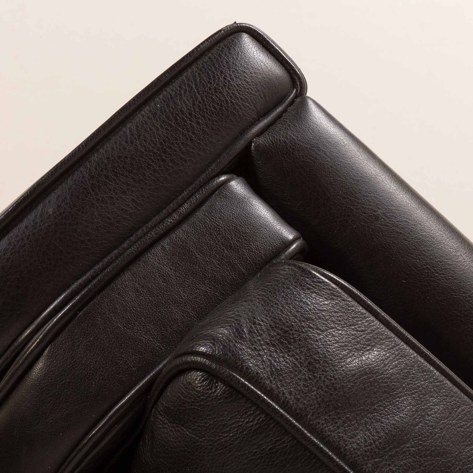 photo furniture Stouby Black Leather Sofa, Denmark 1970s