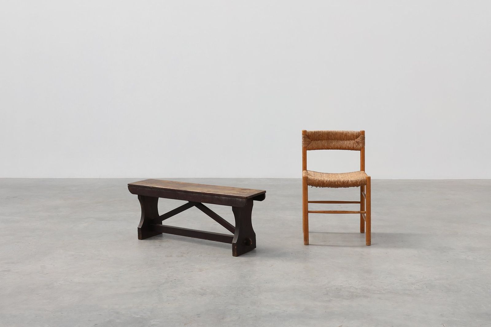 Rustic Wooden Bench In The Style Of Wabi Sabi, France, 1900s photo furniture