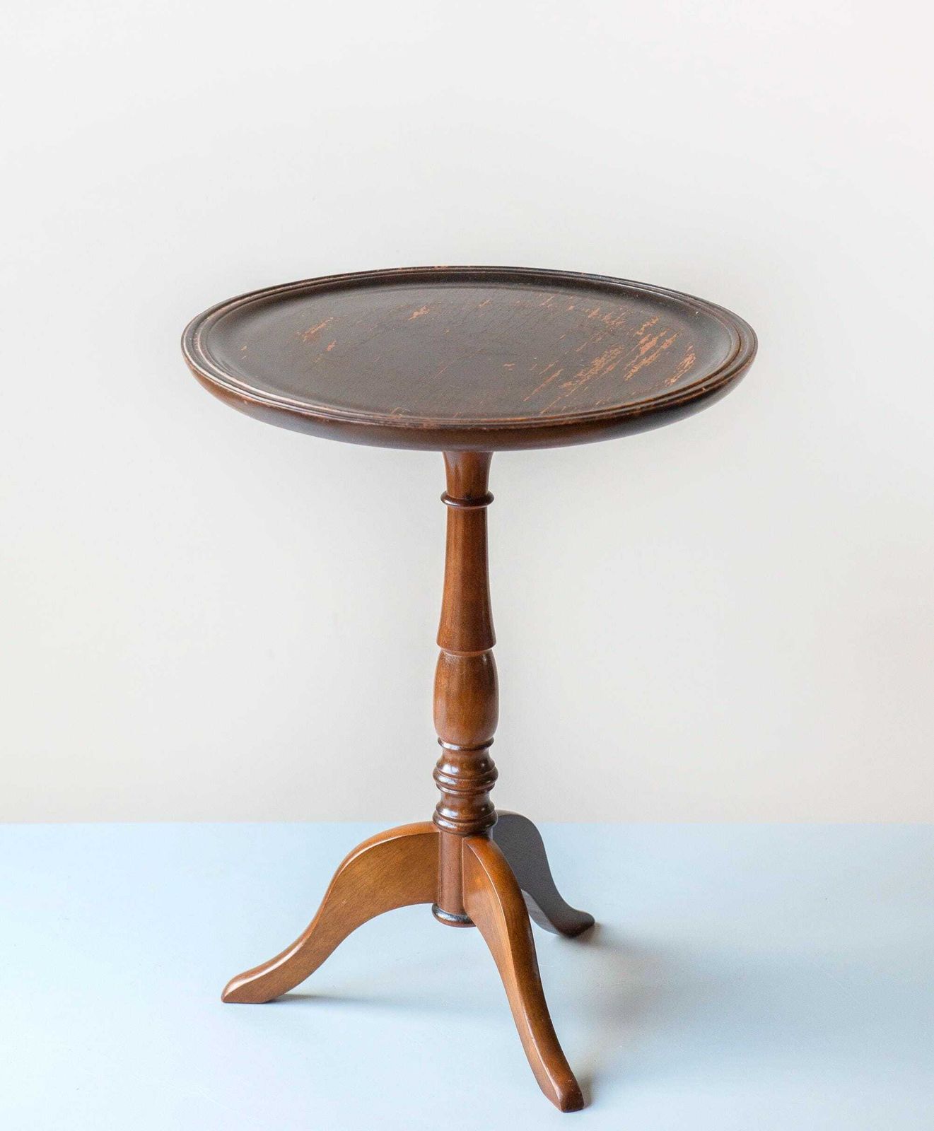 Wooden Wine Table – Antique Tripod Side Table – Victorian Style Round Plant Stand photo Furniture