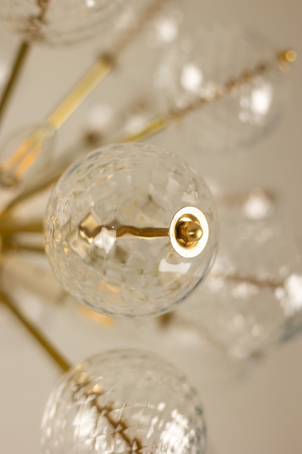 Kamenicky Senov, Published By. Pair Of Brass And Glass Chandeliers. Circa 1970. photo vintage