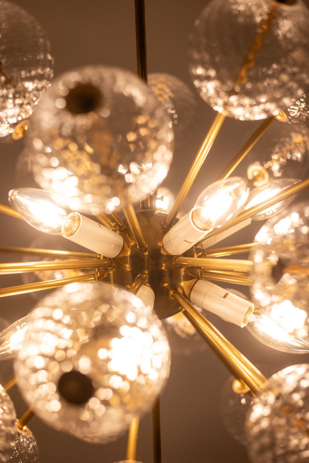 6000.0 Kamenicky Senov, Published By. Pair Of Brass And Glass Chandeliers. Circa 1970. photo