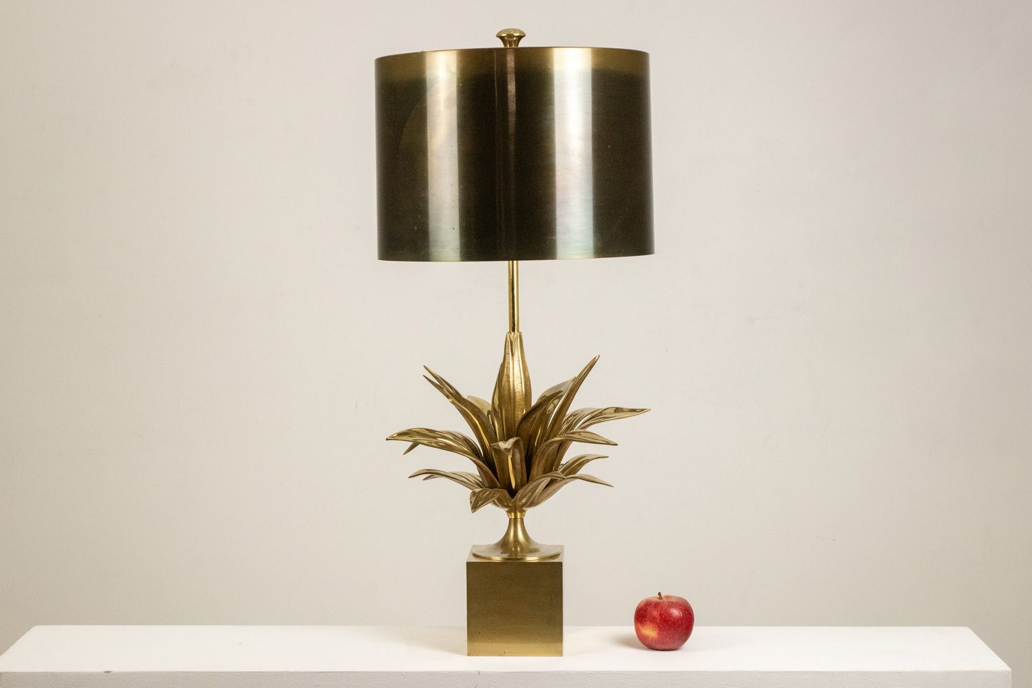Maison Charles, “Agave” Lamp In Gilded Bronze And Patinated Brass. 1970s photo furniture
