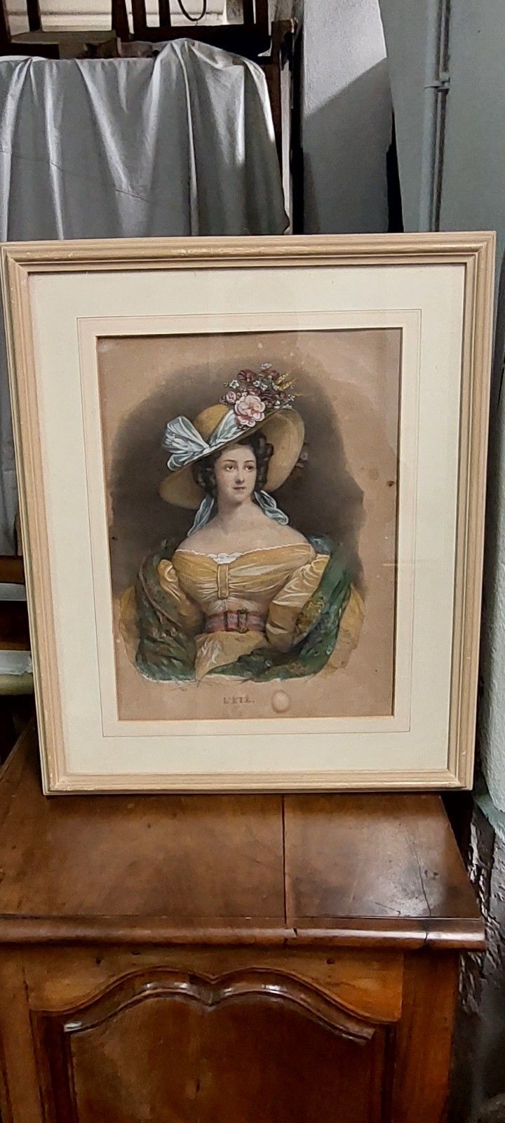 4 Antique Henri Grevedon The 4 Seasons Watercolor Lithographs photo furniture