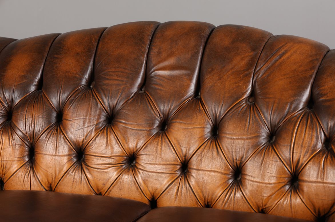 Thomas Lloyd Brown Chesterfield Scroll Arm Sofa photo Furniture