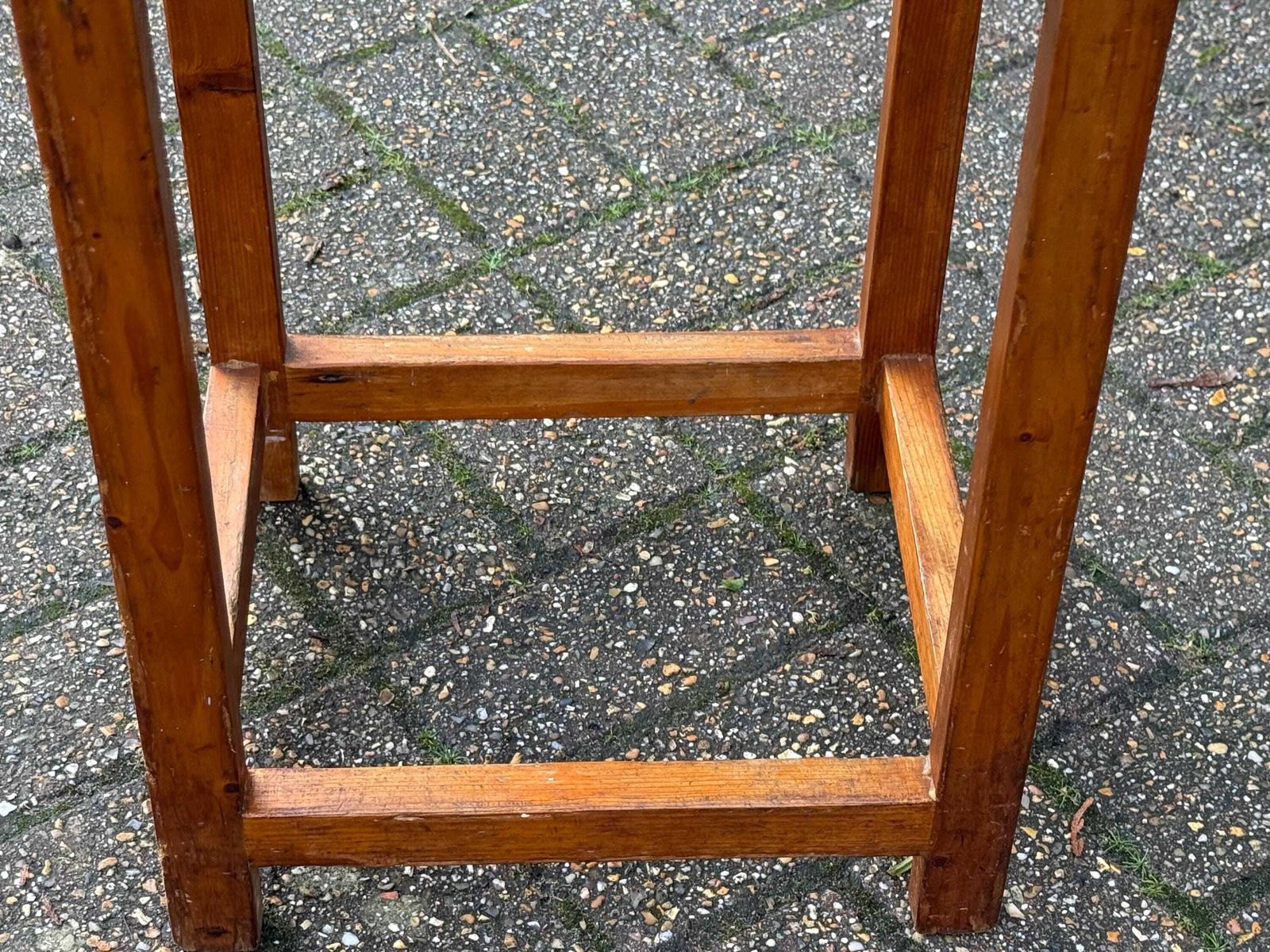 photo buy Vintage Pine Utility Stool Or Stand With Rustic Vernacular Workshop Character, Kitchen Or Craft Stool