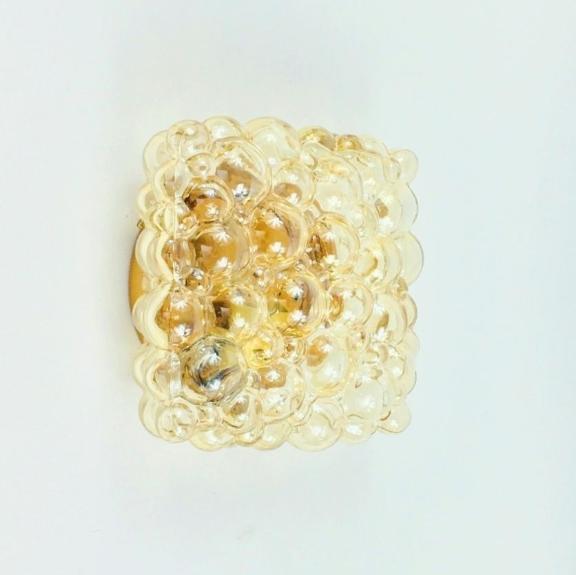 Mid Century Amber Bubble Glass Wall Light By Helena Tynell For Limburg, Germany, 1970s