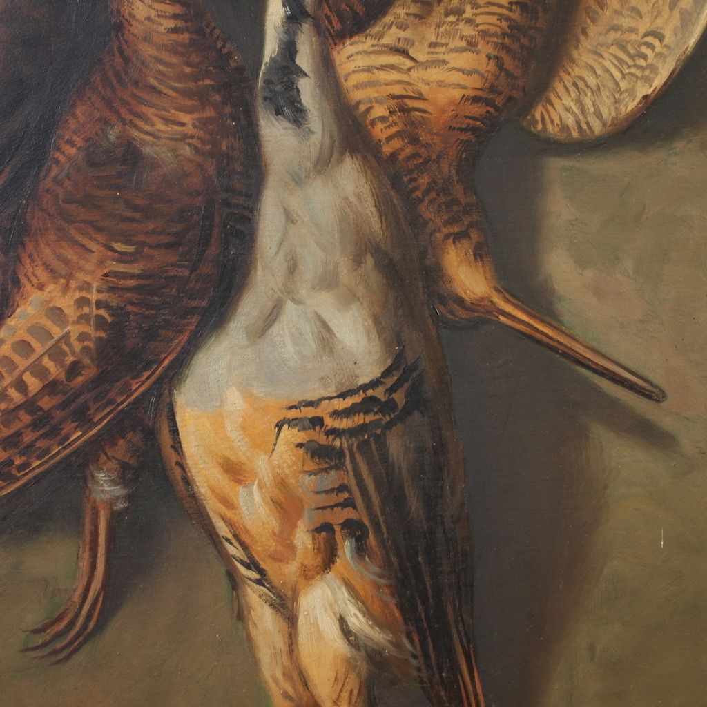 photo vinterior 20th Century Italian Painting, Still Life With Game