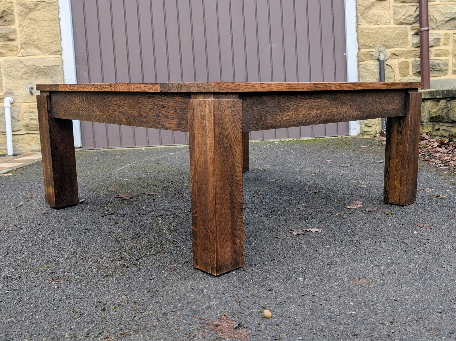 Brutalist Wenge Oak Coffee Table Vintage Danish Mid Century Retro 70s Italian photo vintage
