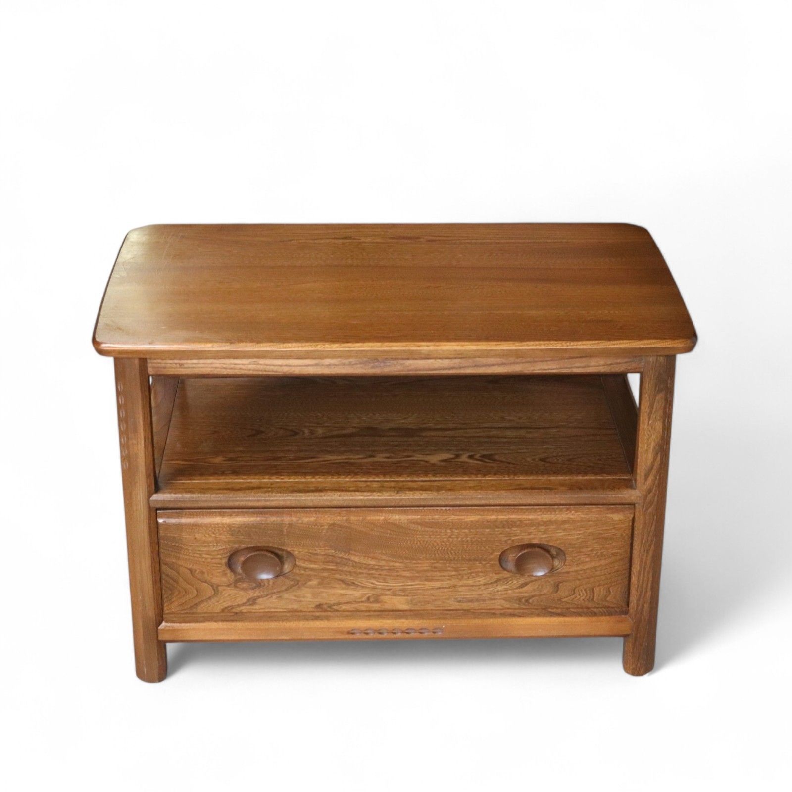 Vintage Ercol 'Golden Dawn' Drop Flap Corner Tv Stand Media Cabinet photo furniture