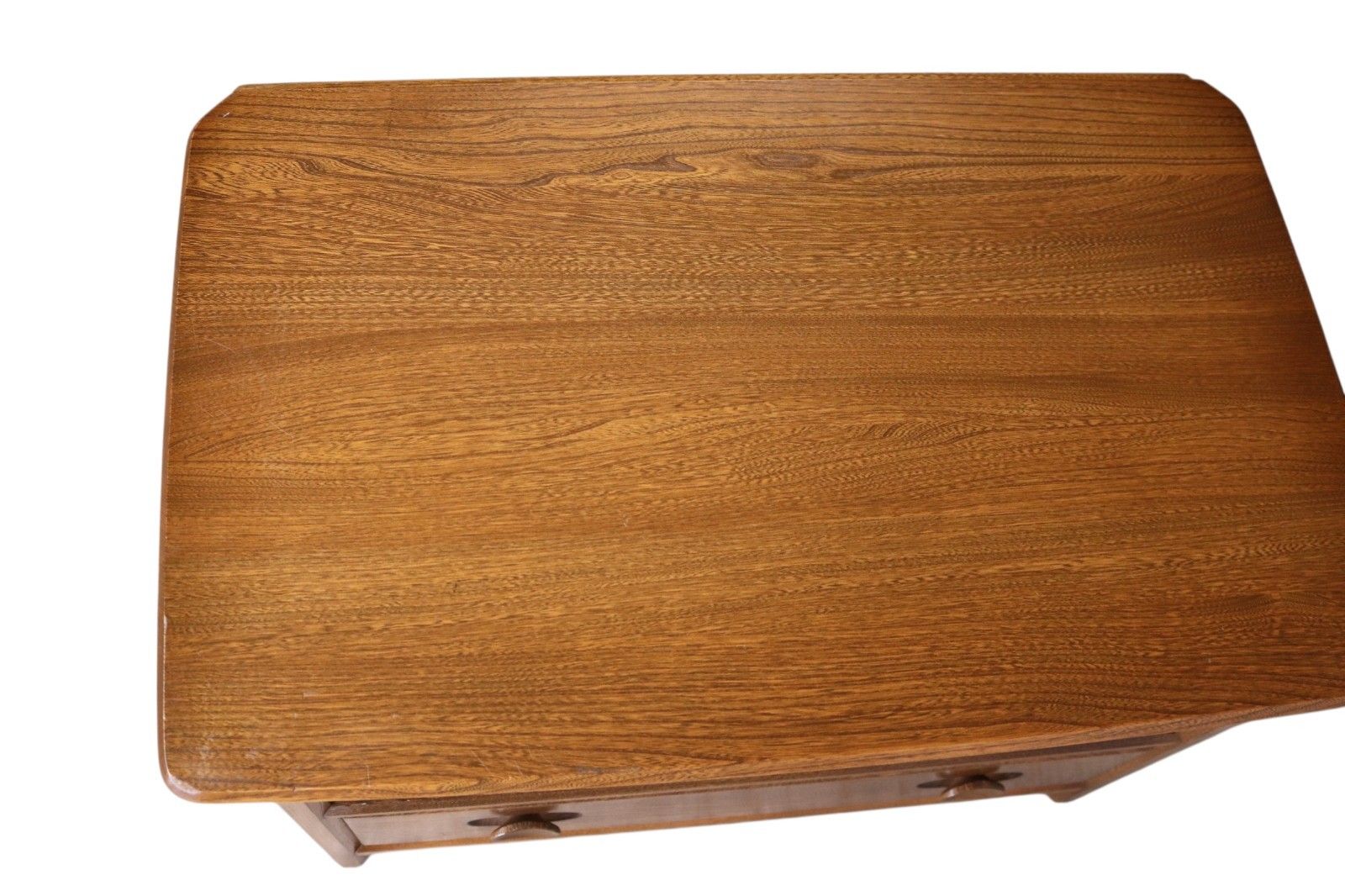 photo vinterior Vintage Ercol 'Golden Dawn' Drop Flap Corner Tv Stand Media Cabinet