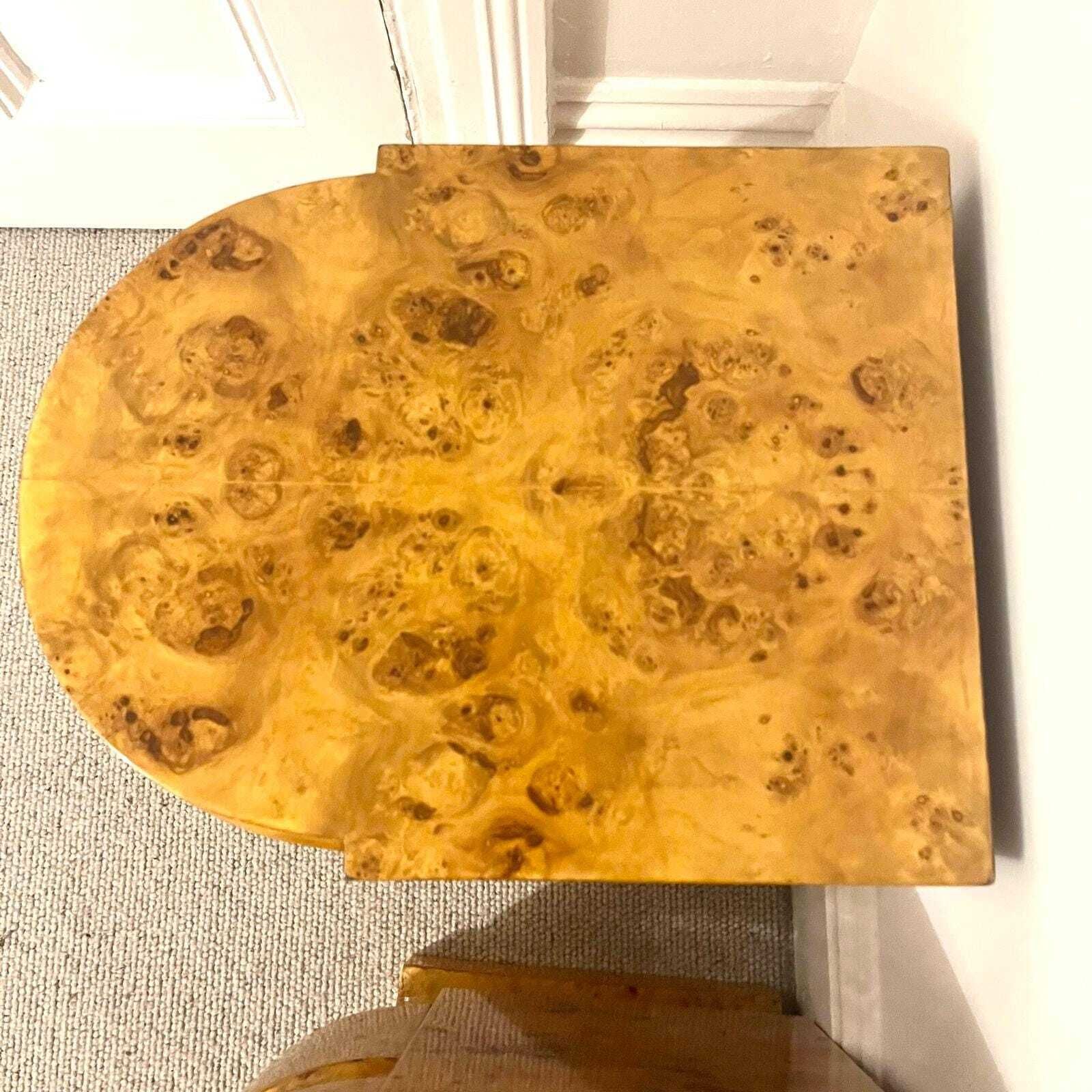 A Pair Of Curved Art Deco Style Burr Walnut With 2 Drawers Bedside Tables/ Night Stands/ Side Tables photo vinterior
