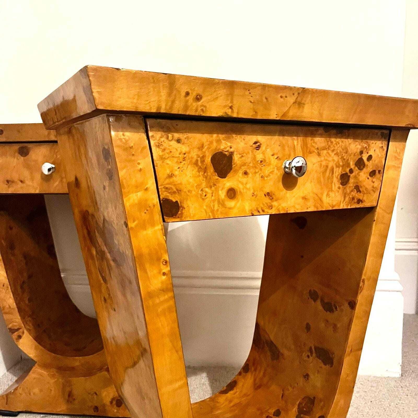 A Pair Of Burr Walnut Art Deco Style Side Tables / Night Stands/ Bed Side Table photo 1950.0