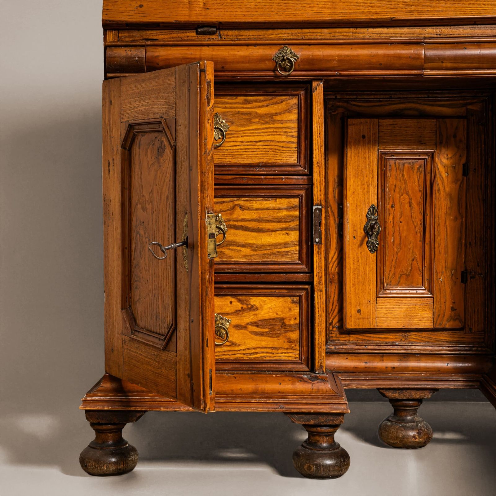 Baroque Secretaire In Ash Wood, North German C. 1720 photo Furniture