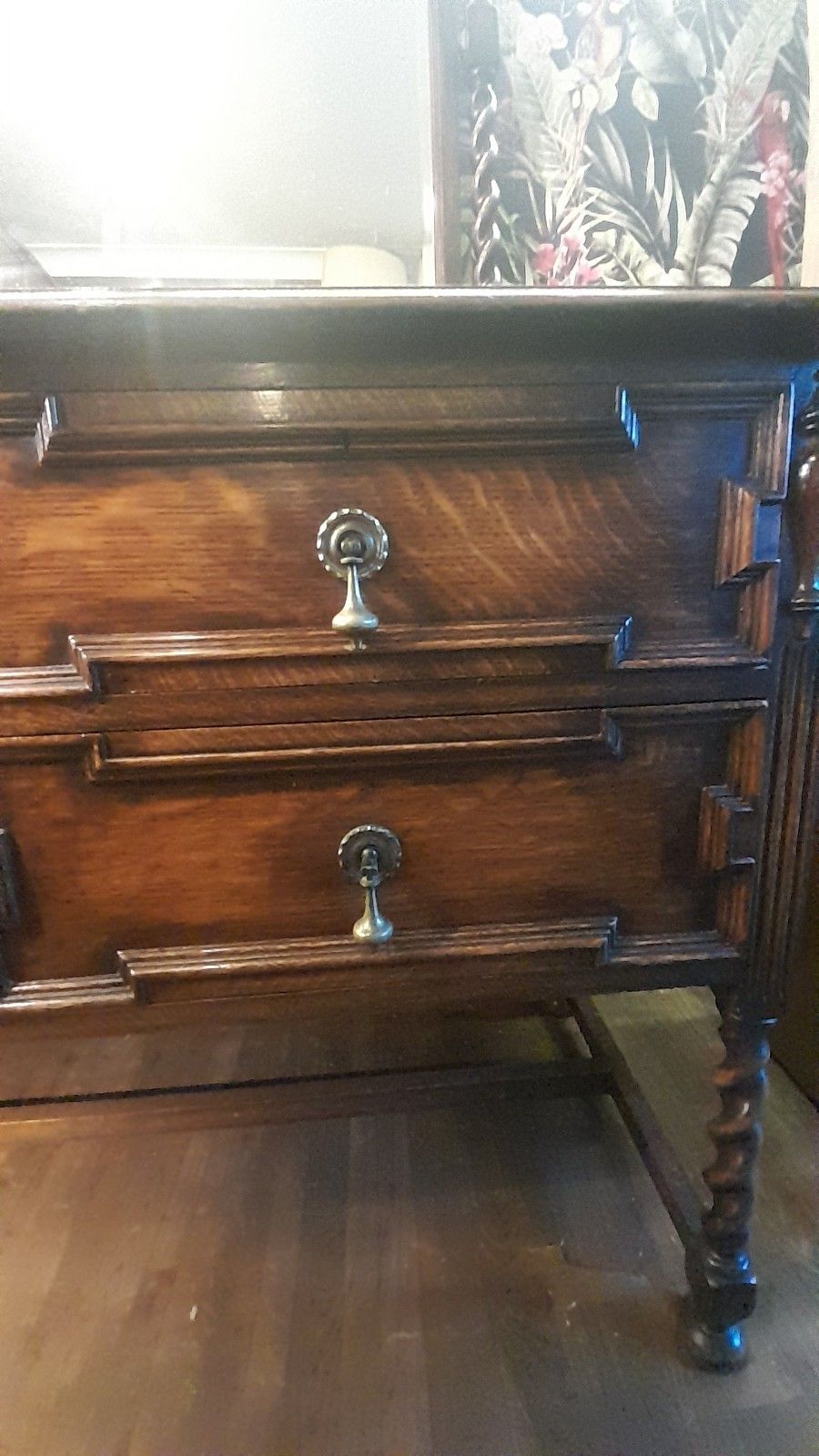 High Quality Early 20th Century Jacobean Style Dressing Table. Barley Twist photo vinterior
