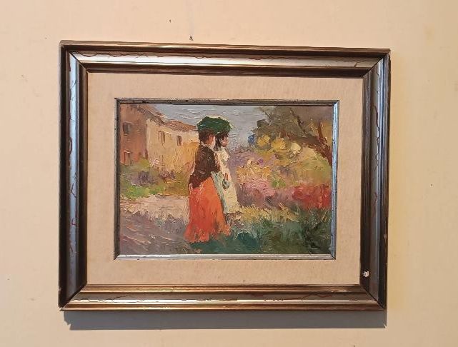 Painting Figures Oil On Board Impressionist Style 1950s\60s