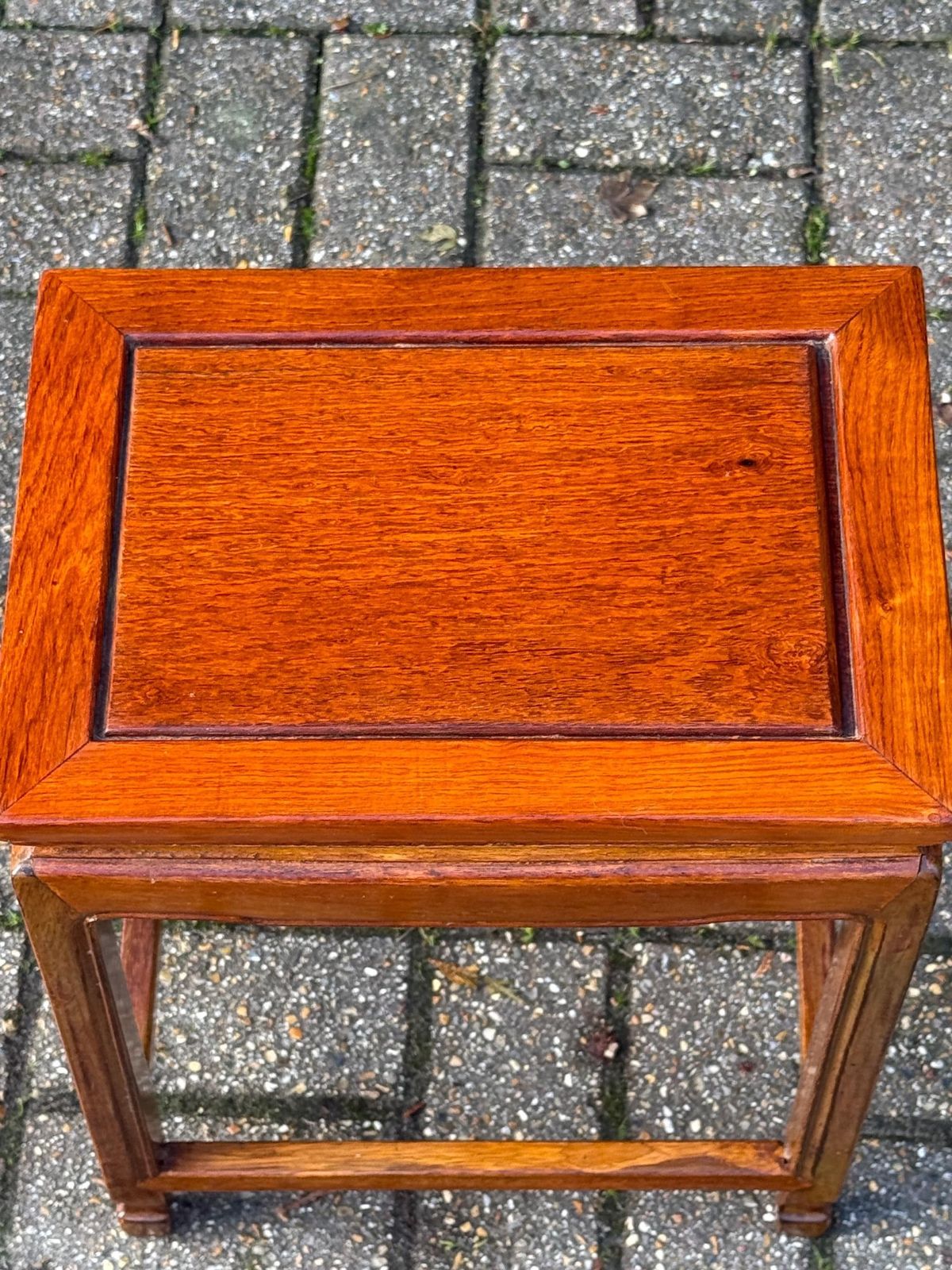 Small Vintage Teak Side Table Oriental Style Nesting Table 1980s 1990s Hardwood Furniture 2 photo Furniture