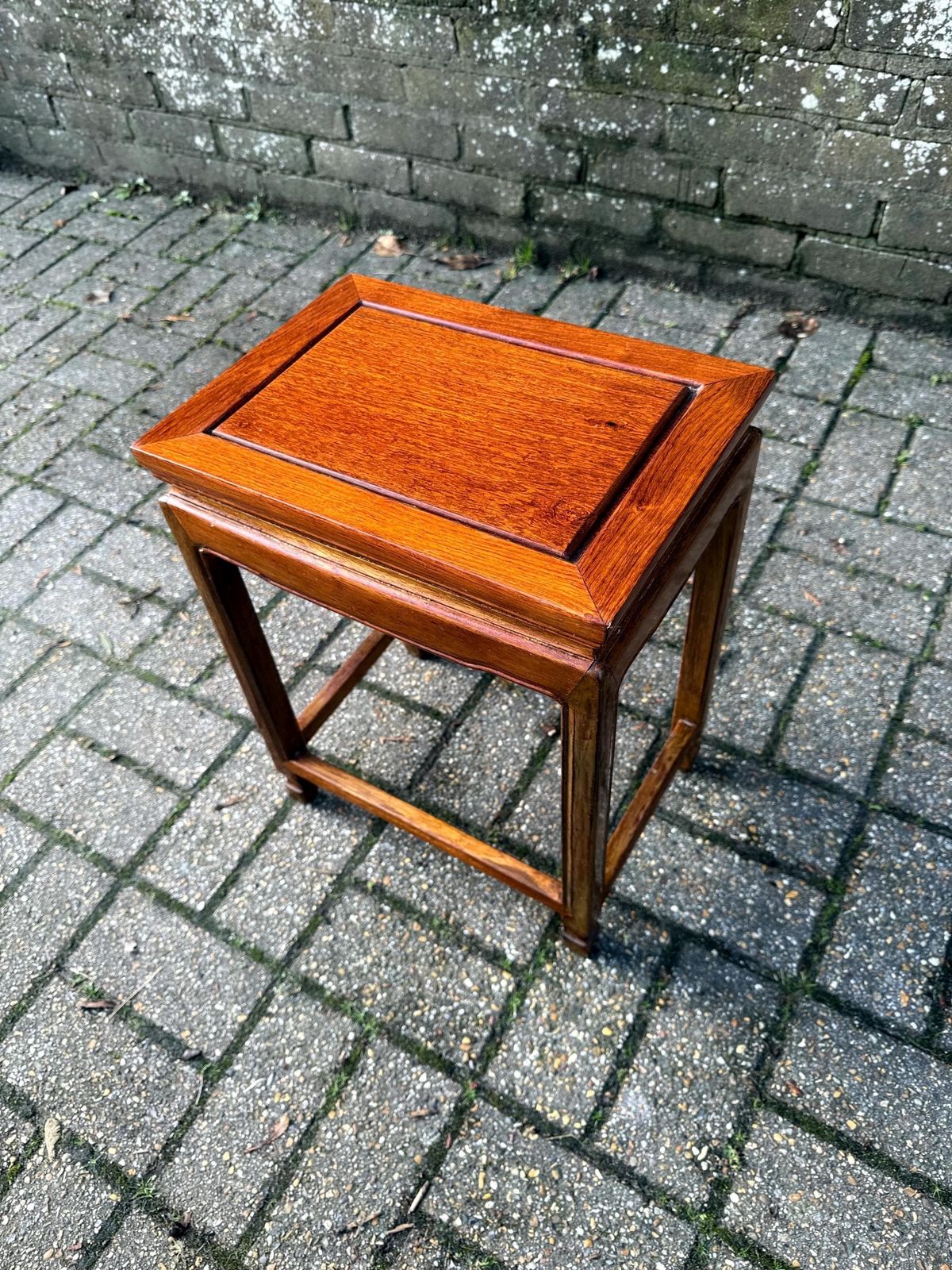 Furniture Small Vintage Teak Side Table Oriental Style Nesting Table 1980s 1990s Hardwood Furniture 2 photo