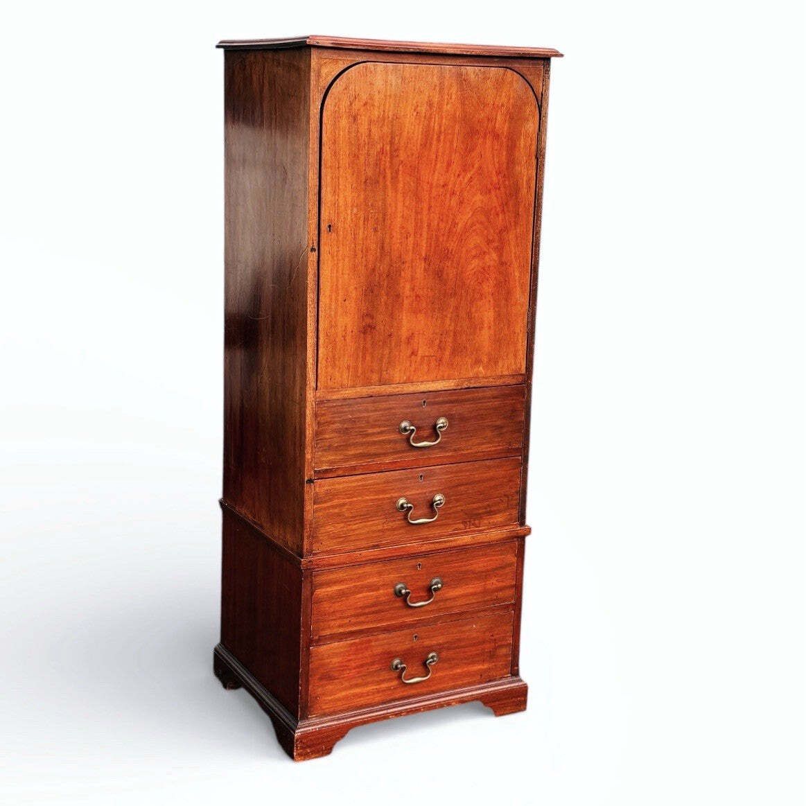 Antique Mahogany Housekeepers Cabinet / Small Linen Press.